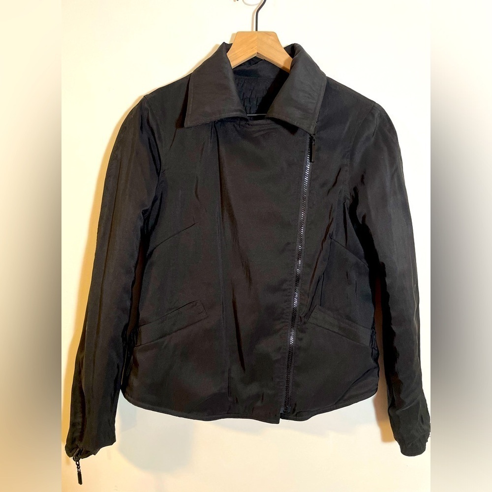 MYCRA PAC ONE Black Reversible Quilted Moto double Diagonal Zip Size 6-8 USA - Picture 2 of 15